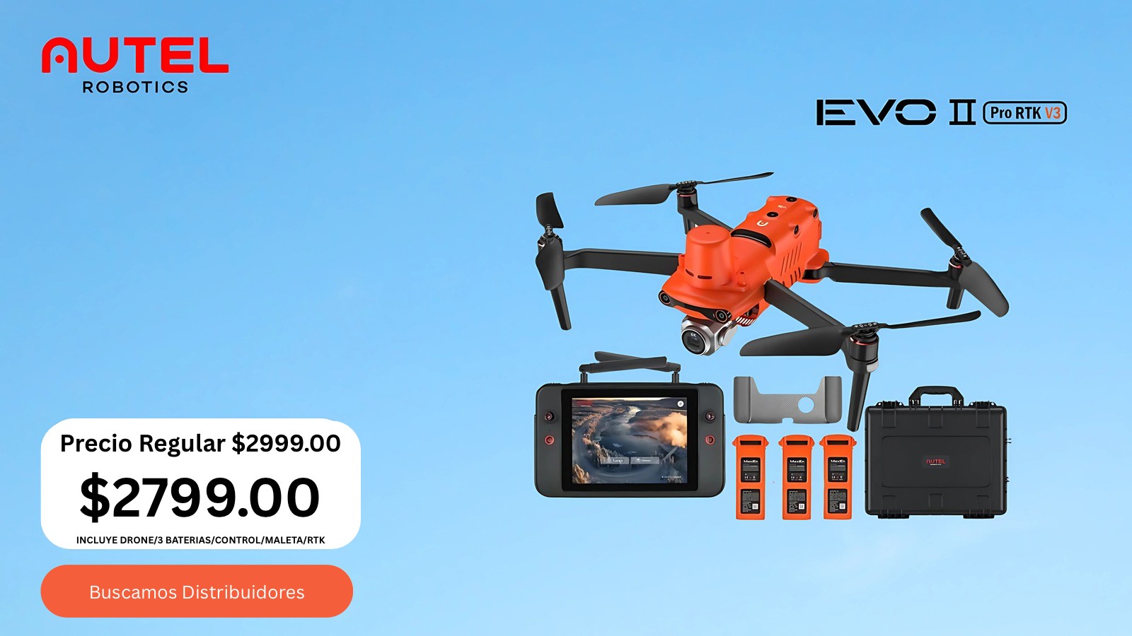 Drone Evo Autel II V3 RTK el drone perfecto para trabajos de Topograf&iacute;a